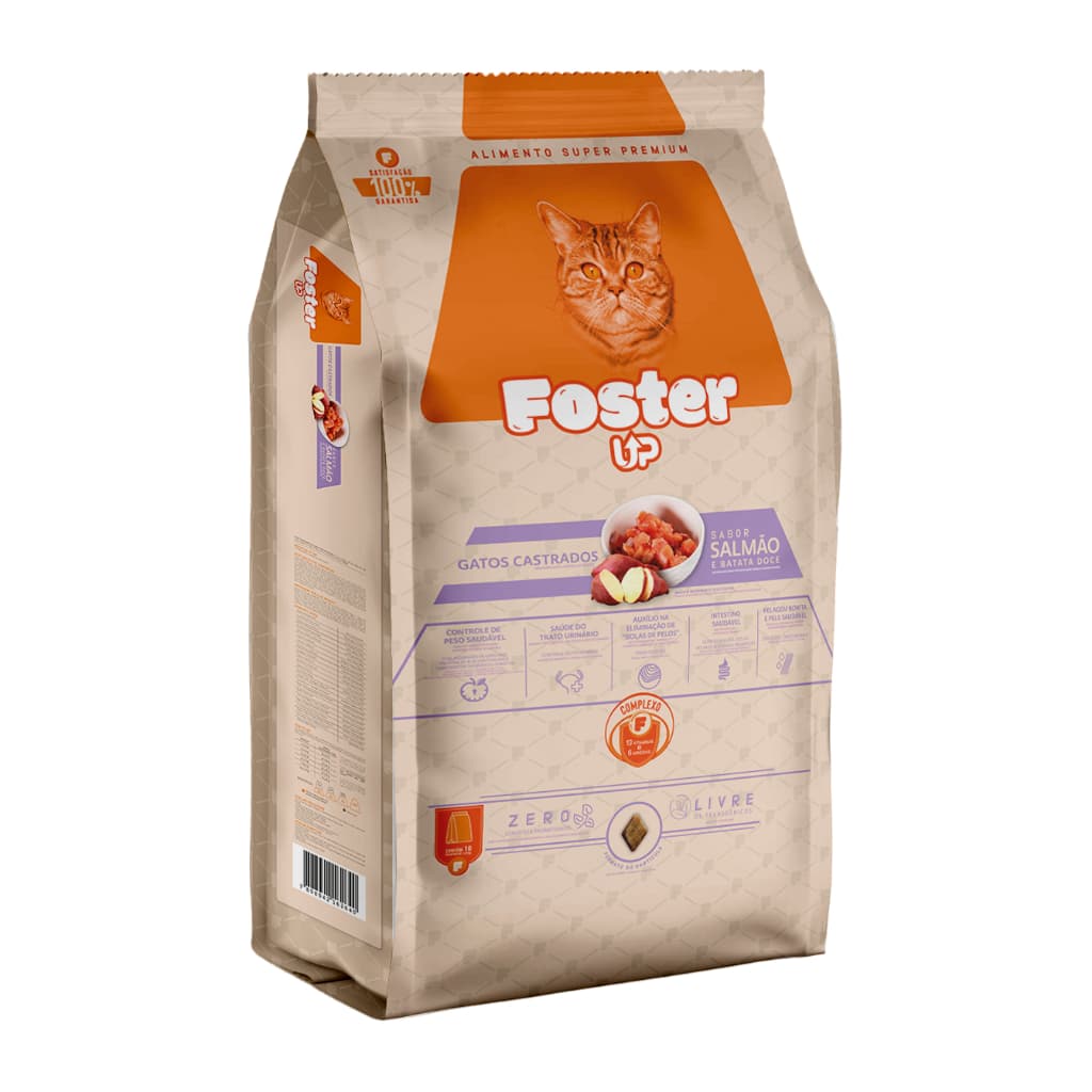 Ração Foster Up Super Premium Gato Castrado Salmão 1kg