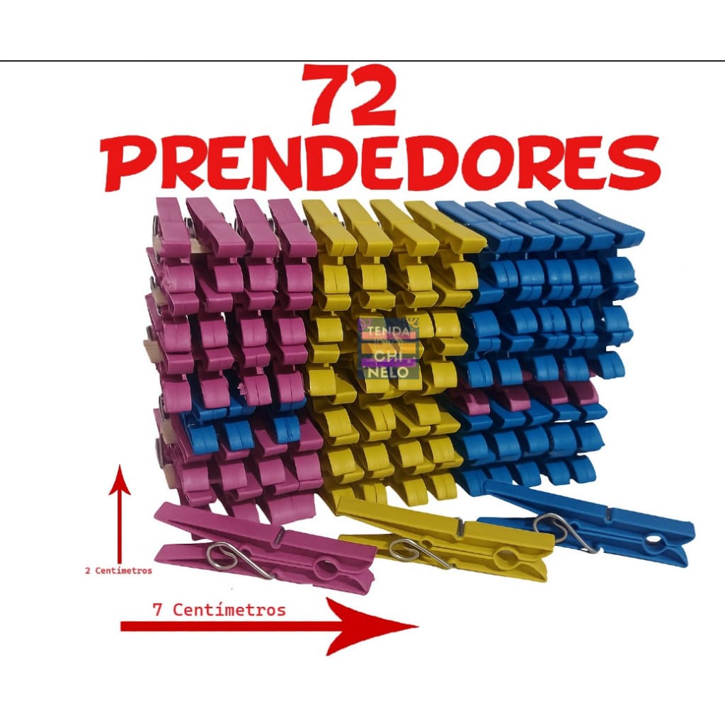 Prendedor Pregador De Roupa Plástico KIT 72 Unidades Mais Resistencia - REF - 72