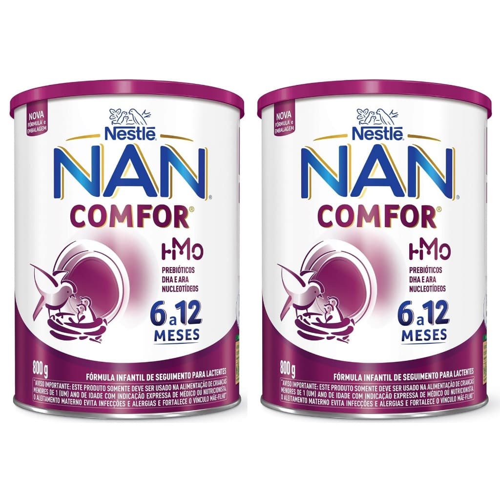 Kit 2 Latas NAN Comfor 800gr 6 a 12 meses (ROXO) EQ.1