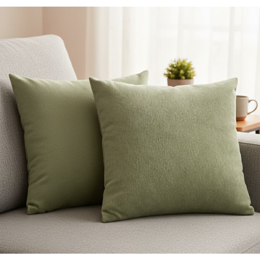 Capa de Almofada decorativa para sofá em Bouclê Soft 45x45cm C/ Zíper Invisível