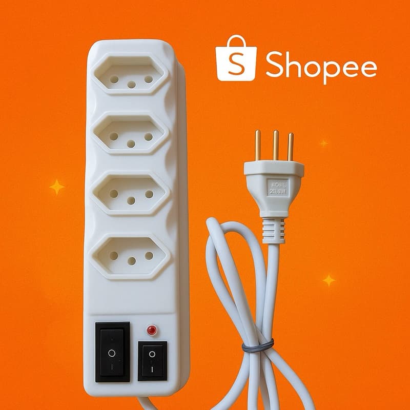 Filtro de Linha Branco 3, 4, 5 e 6 Tomadas Extensão Elétrica Régua Elétrica