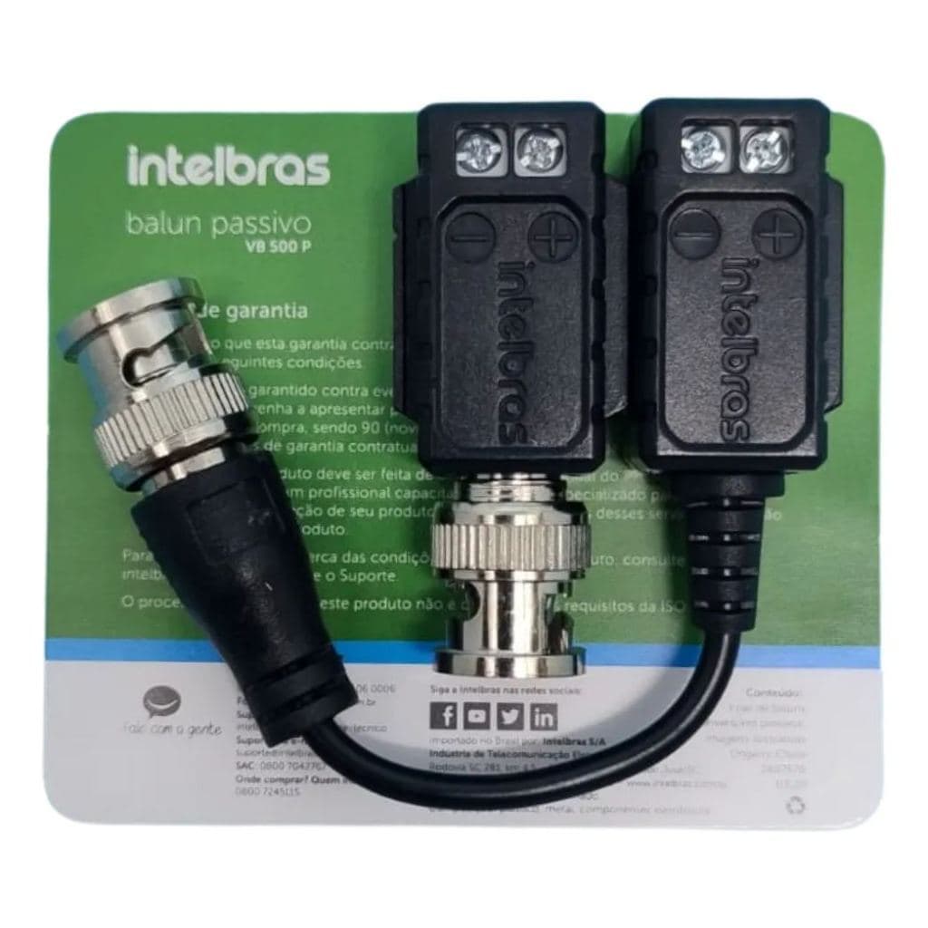 Conversor Balun Passivo Com Transmissão de Vídeo 4K VB 501 P Intelbras 100% Original novo