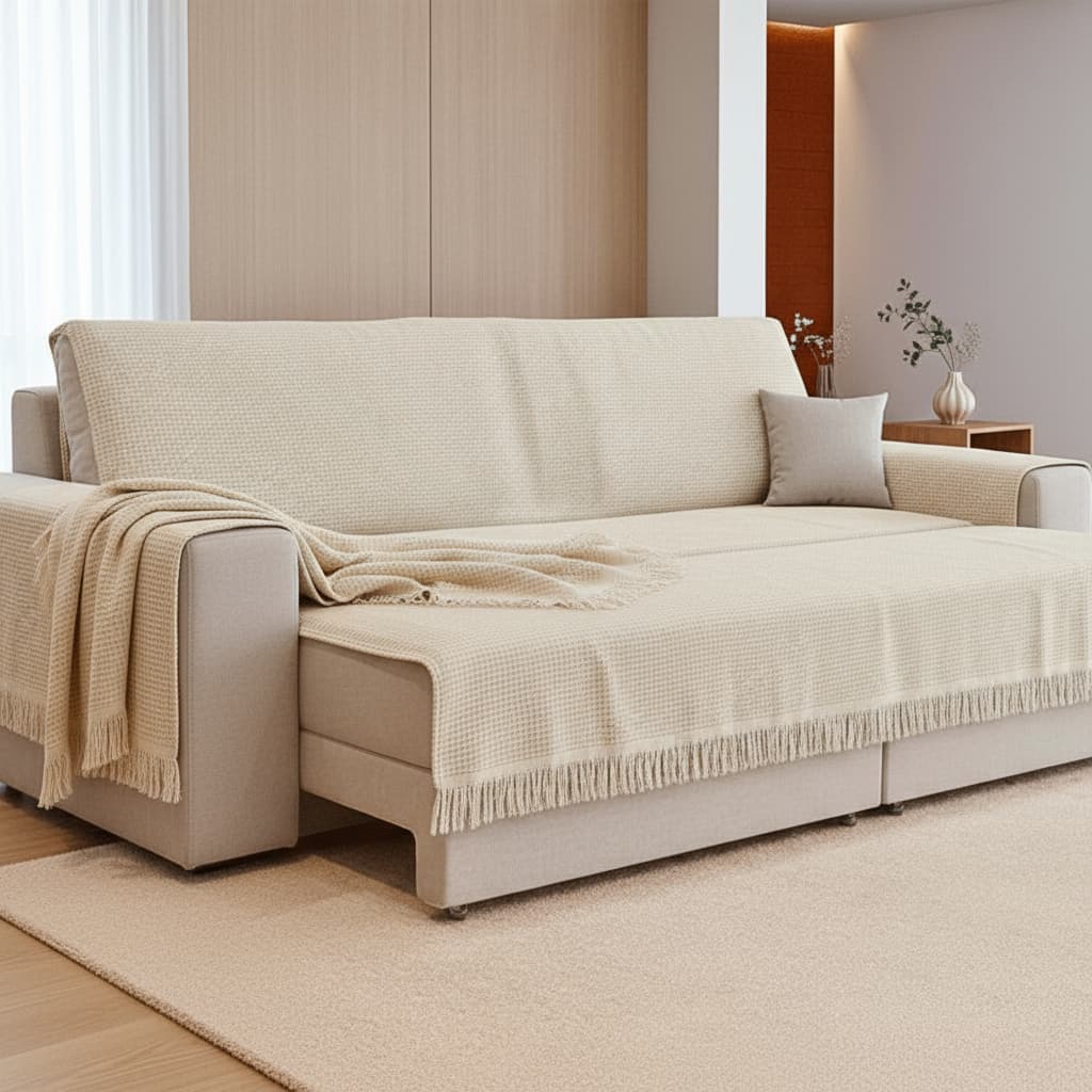 Manta Sofá Super King Gigante 4,00 X 1,80m Decorativa E Capa Protetora 100% Algodão Artesanal Várias Cores