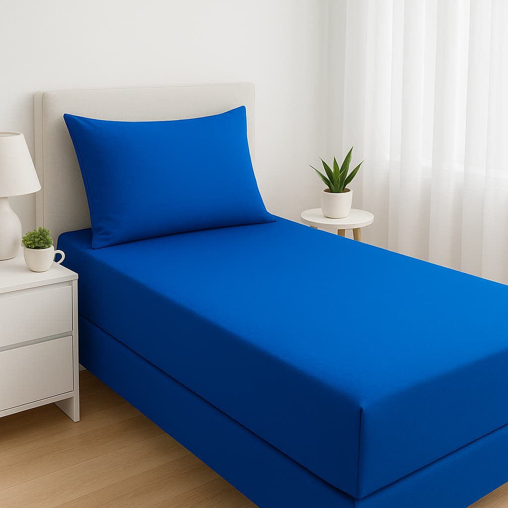 Jogo de Lençol Solteiro 2 Peças Liso 1,88 x 0,88 x 0,20 Altura Antialérgico Várias Cores