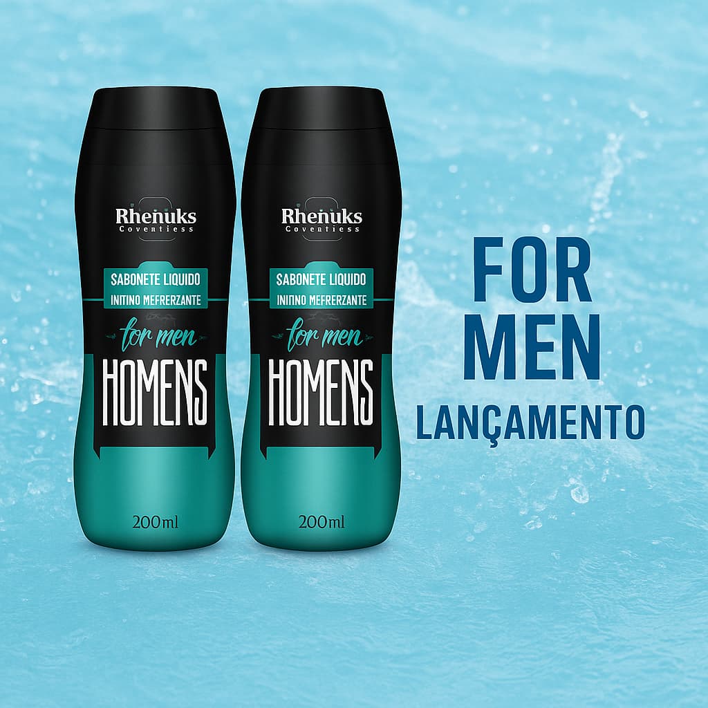 Kit 2 Sabonete Masculino Líquido Íntimo  200ml – Refrescante e Suave