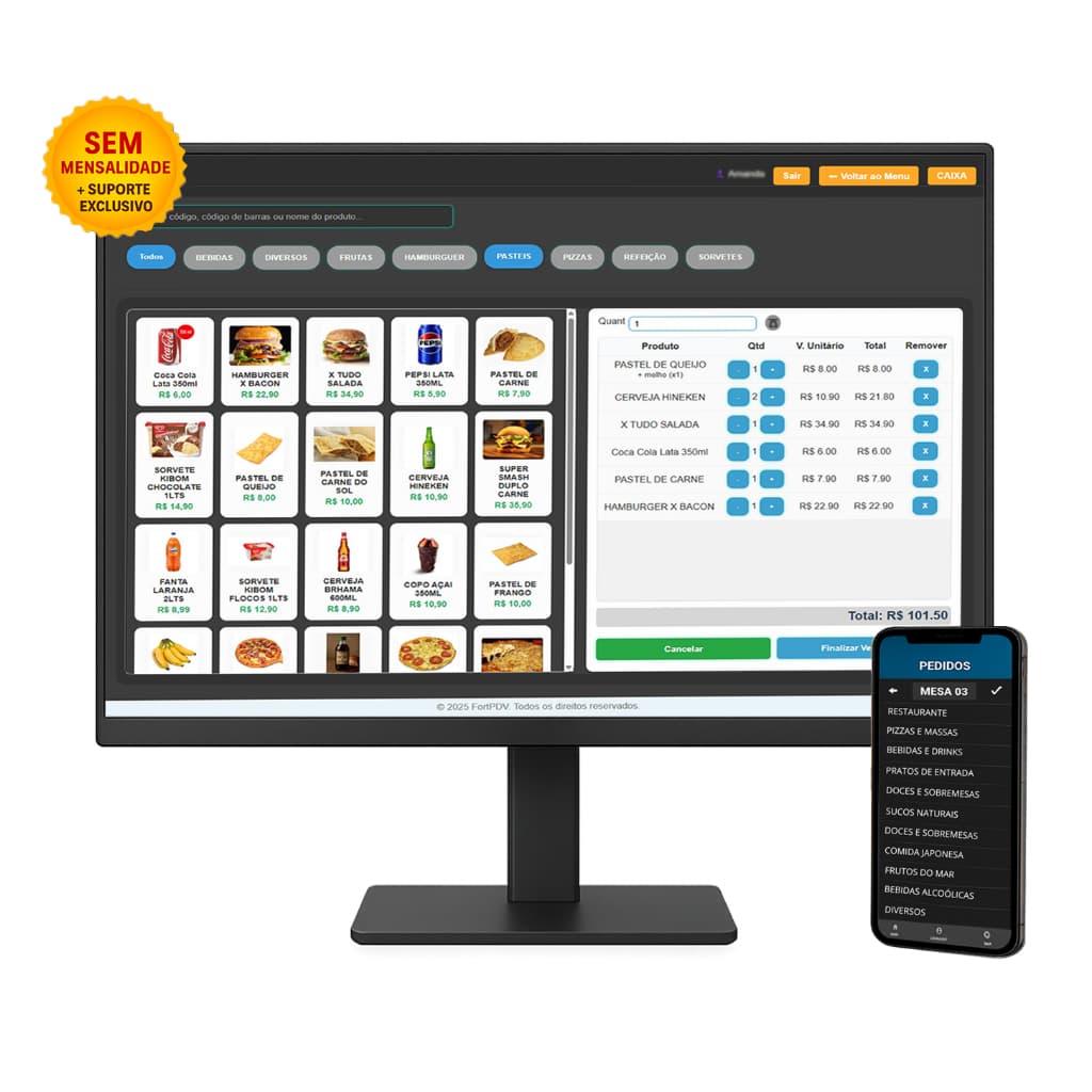Pen Drive Sistema de vendas pdv para pizzarias restaurantes bares lanchonetes e Gestão De Estoque