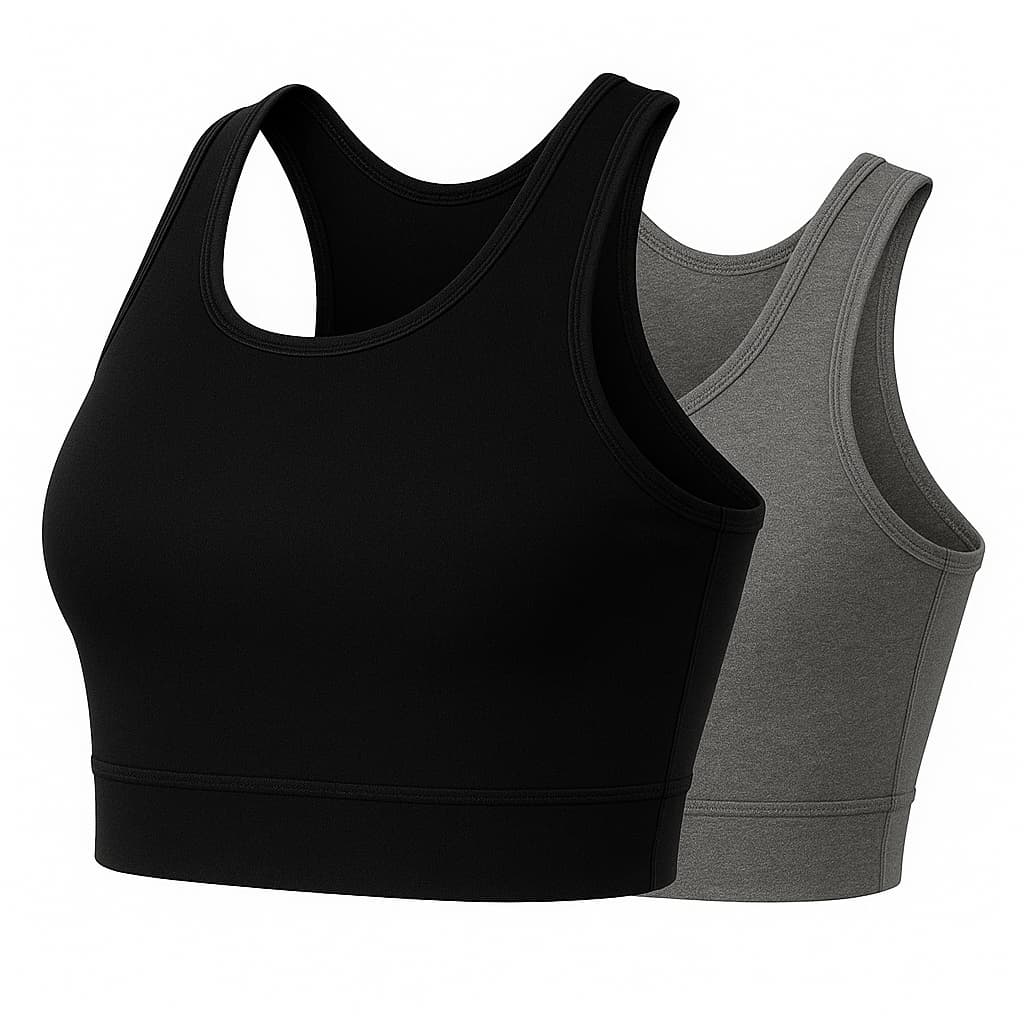 Kit 2 Top Academia Fitness Sustentação Nadador Regata Adulto Feminino Roupas Premium