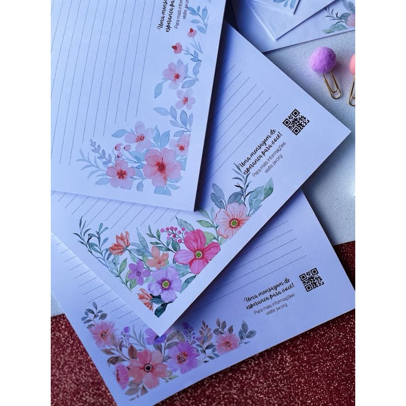 Papel de Carta JW com QR Code - Tamanho A5 (Bloco Pequeno com 50 folhas)