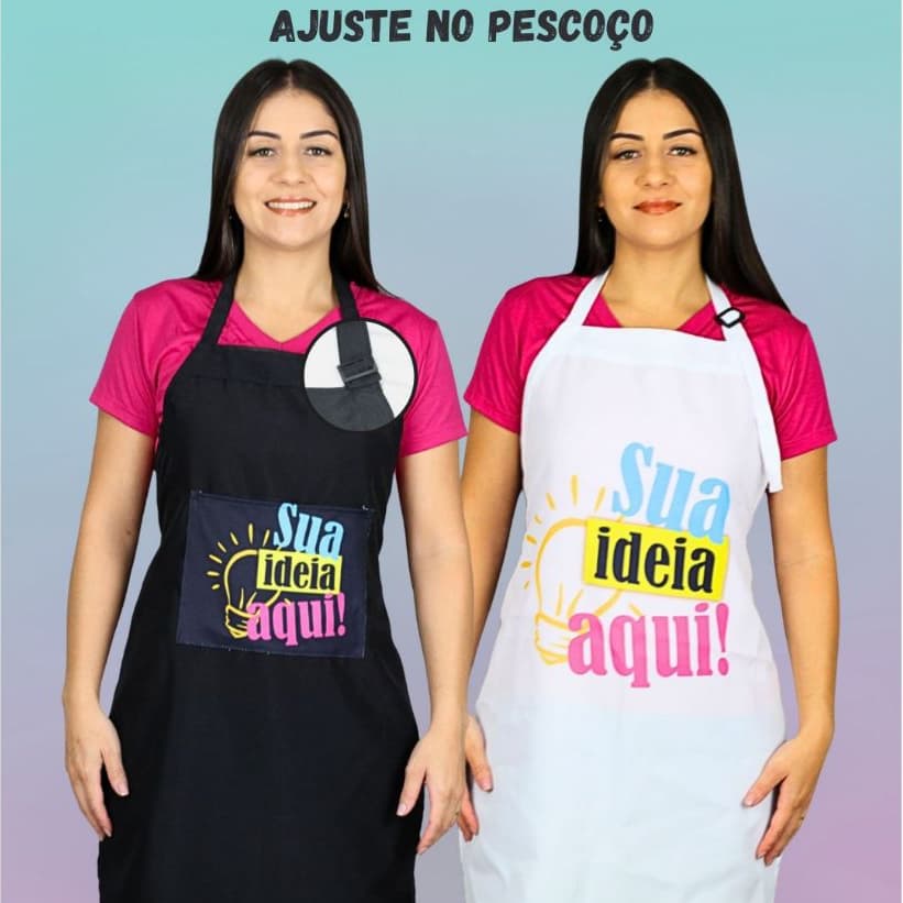 Avental Personalizado Logomarca do seu jeito Estampado Unisex Tecido Oxford Profissional com ajuste.