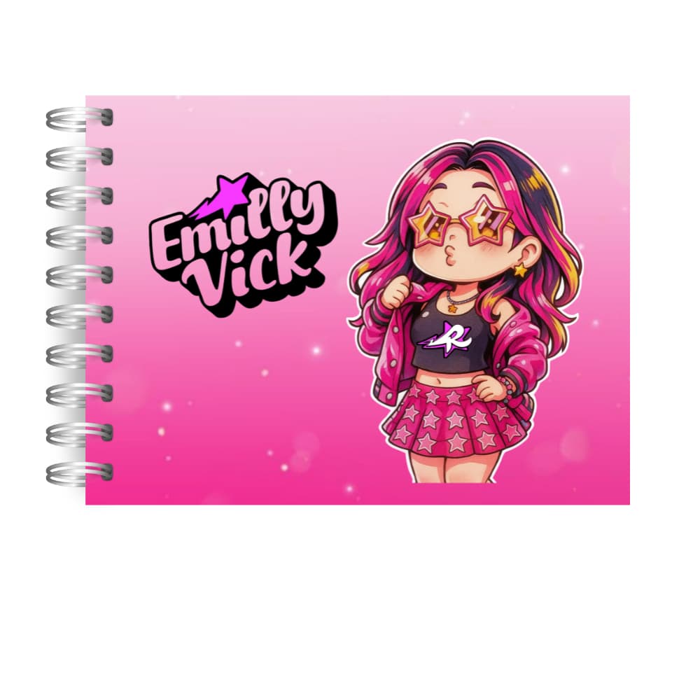 LIVRO DE COLORI EMILY VICkKKK/DOS ROSAS/PINKCOLOR CAPA DURA 50 DESENHOS  180G PERSONALIZADO