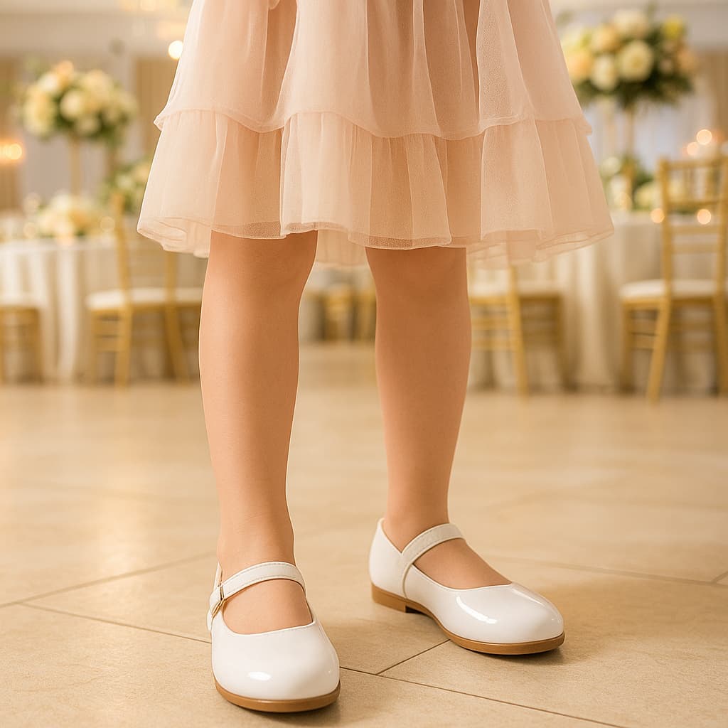 Sapatilha Branca Infantil Criança Menina Sapatinho Boneca Macia Social Abotoar Fechado Lisa Verniz