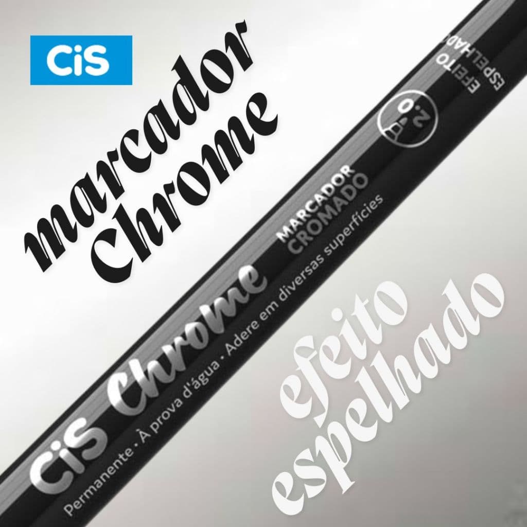 Marcador Cromado Permanente CIS Crome - Caneta c/efeito espelhado ponta 2.0mm CHROME