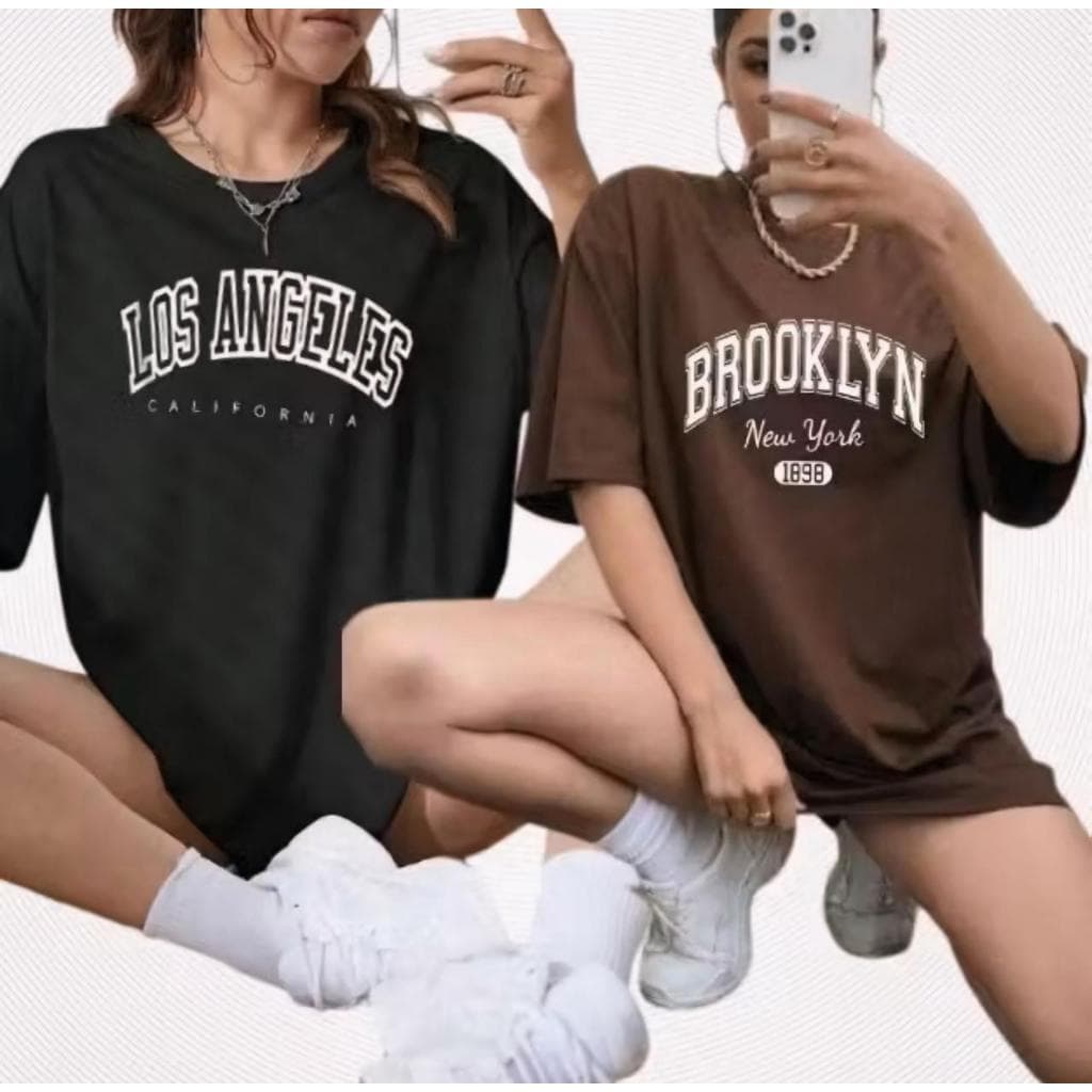 Kit 2 Camisetas Básicas Femininas Camisa T shirt Estampadas 100% Algodão