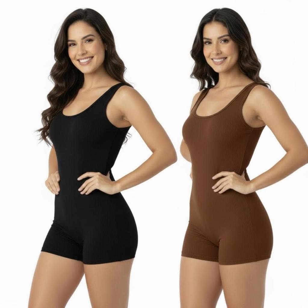 Macaquinho Canelado Anarruga Feminino Moda Tendência