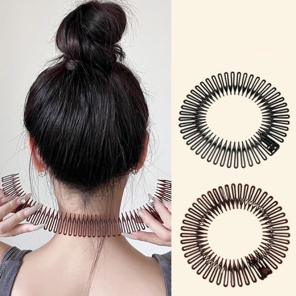 Kit 6 Peças Tiara Bell Preta Para Cabelo Acessório de Cabelo Pérolas, strass