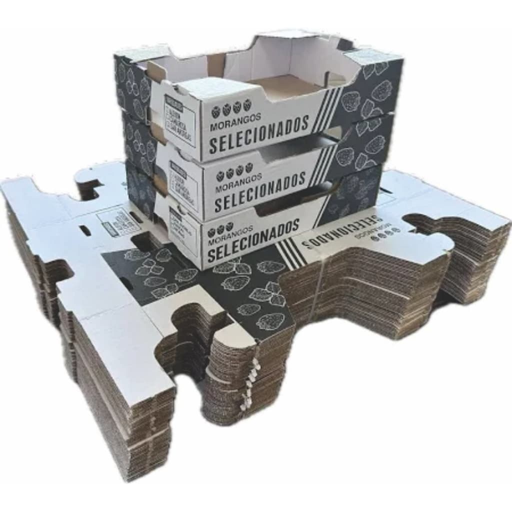 CAIXA DE PAPELÃO PARA MORANGO - 25 UNIDADES