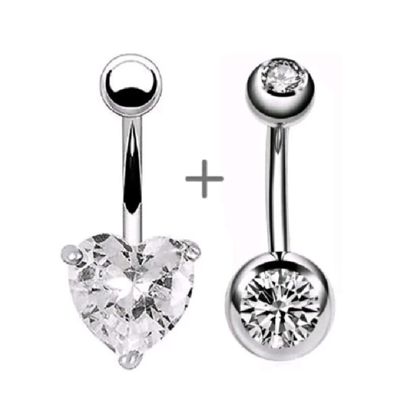 kit 2 piercings umbigo