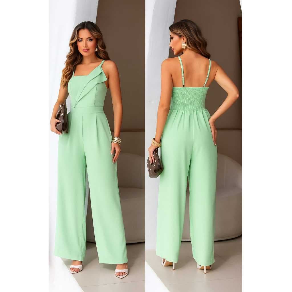 Macacão feminino longo com bojo