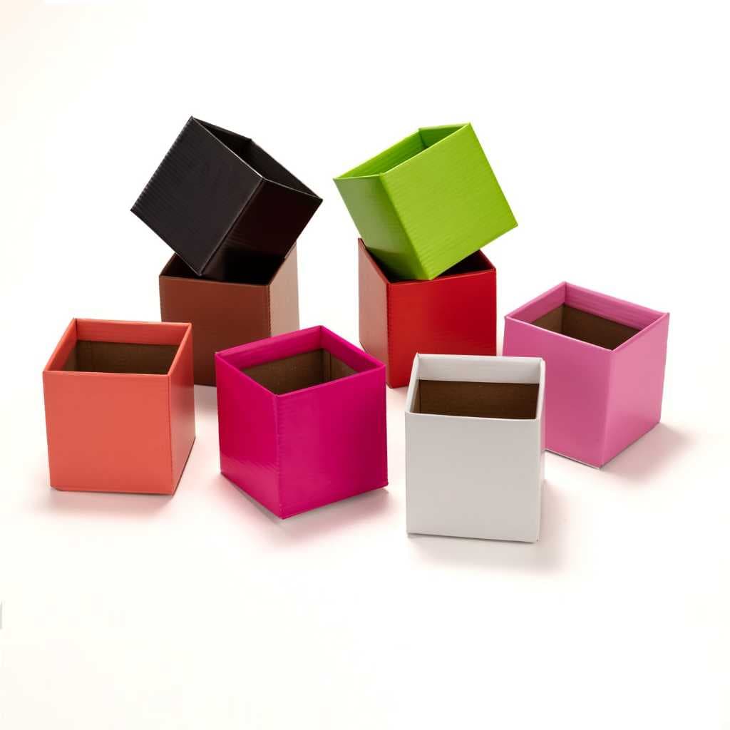 KIT 10 CACHEPOTS DE PAPELÃO QUADRADO PARA FLORES - POTE 11/12