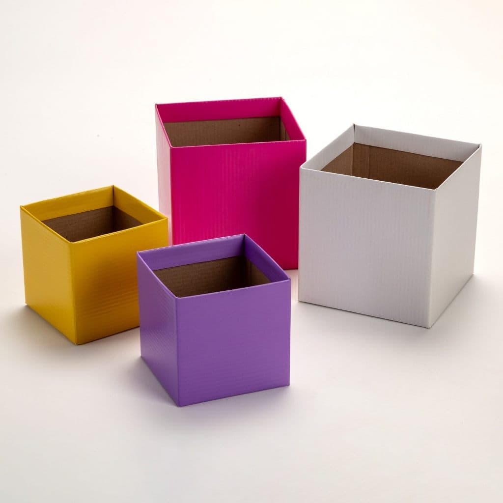 KIT 10 CACHEPOTS DE PAPELÃO QUADRADO PARA FLORES - POTE 15.