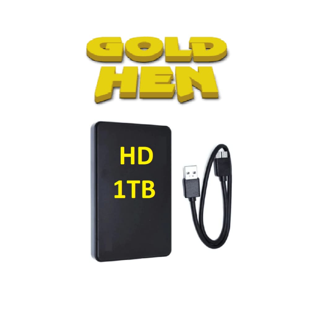 HD Externo 1TB GoldHen 9.00 a 12.52