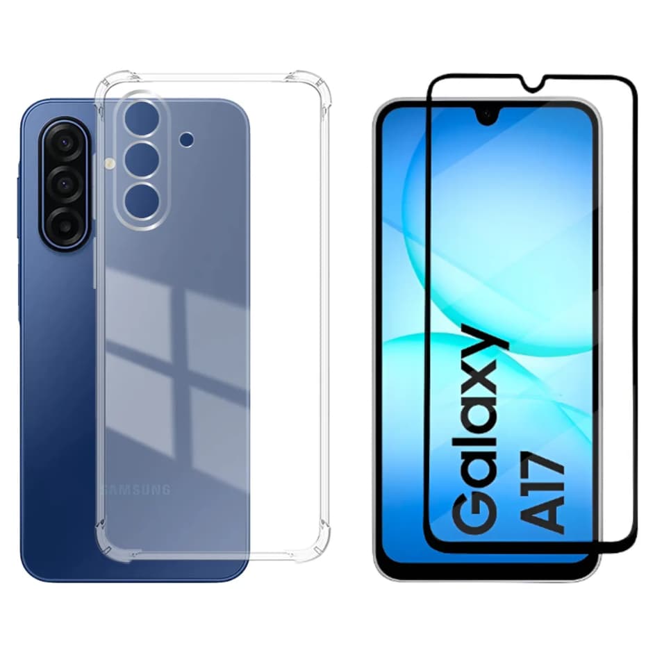 KIt Pelicula Vidro 3D Samsung A17 + Capa Anti Shock Capinha