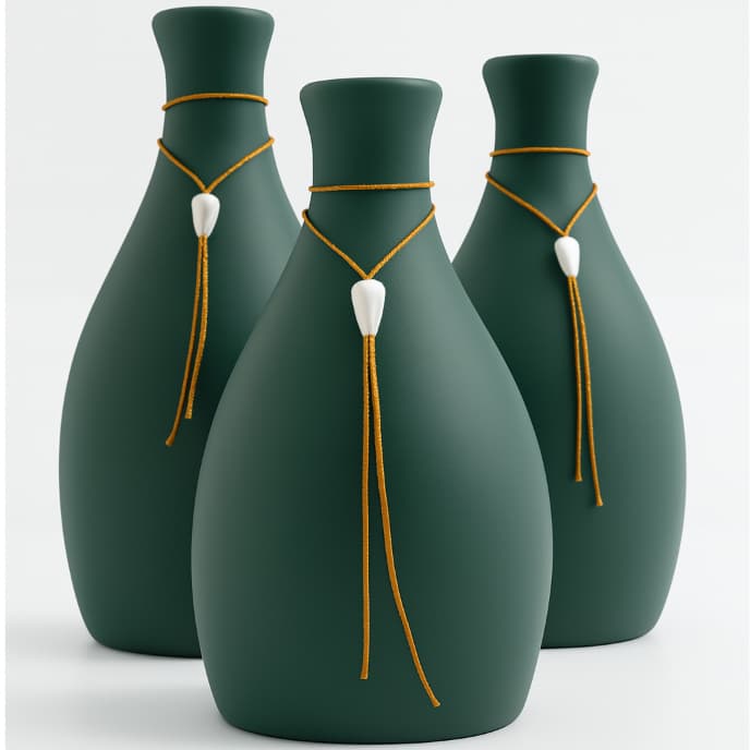 Kit Trio 3 Vasos Decorativos Grande e Pequeno Cerâmica Enfeite Decoração Elegante Decorado Loja Estante