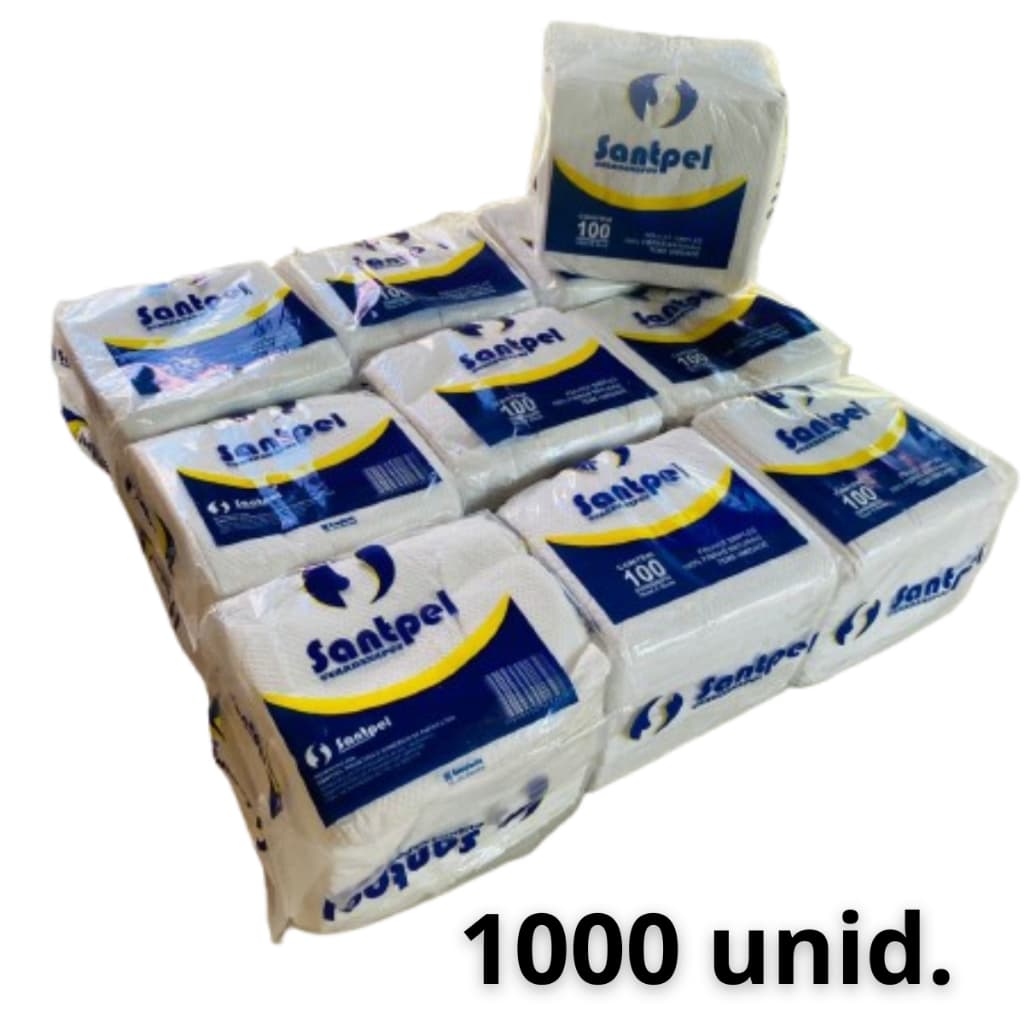 1000 unid. Guardanapo de mesa 20x20 (20/10 pacotes c/50 unid) Santpel