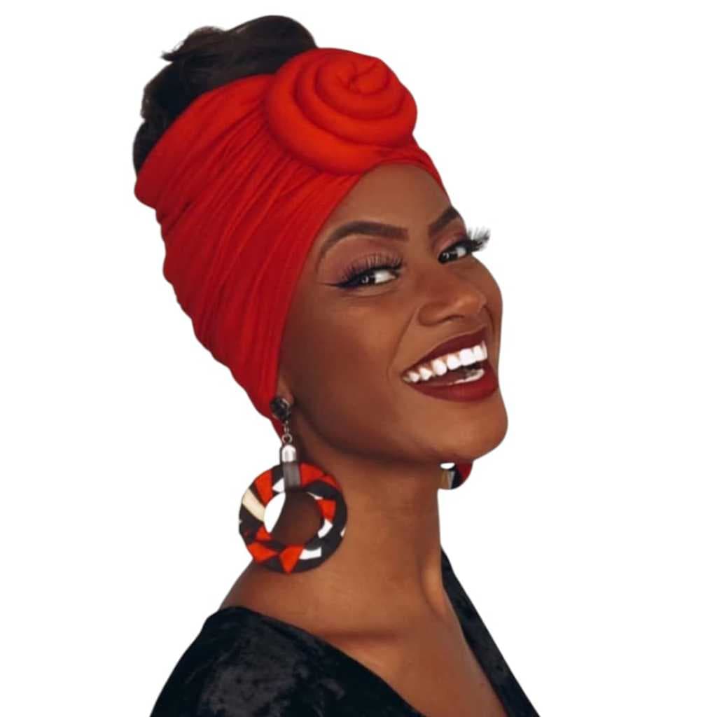 Turbante Afro Flor 3 Em 1 Com Regulador