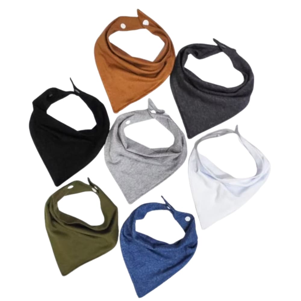 Kit 7 Babadores Bandana Bebe Algodão Menina Menino Infantil