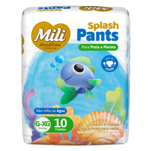 Fralda Mili Splash Praia E Piscina - G/xg - Com 10 Fraldas Gênero Sem Gênero