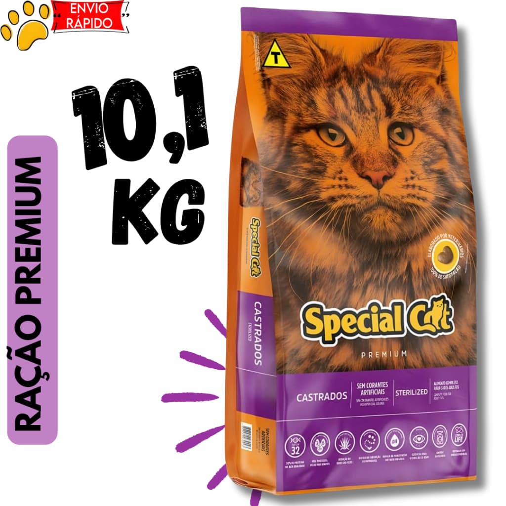 Ração Premium para Gatos Castrados Special Cat 10,1kg
