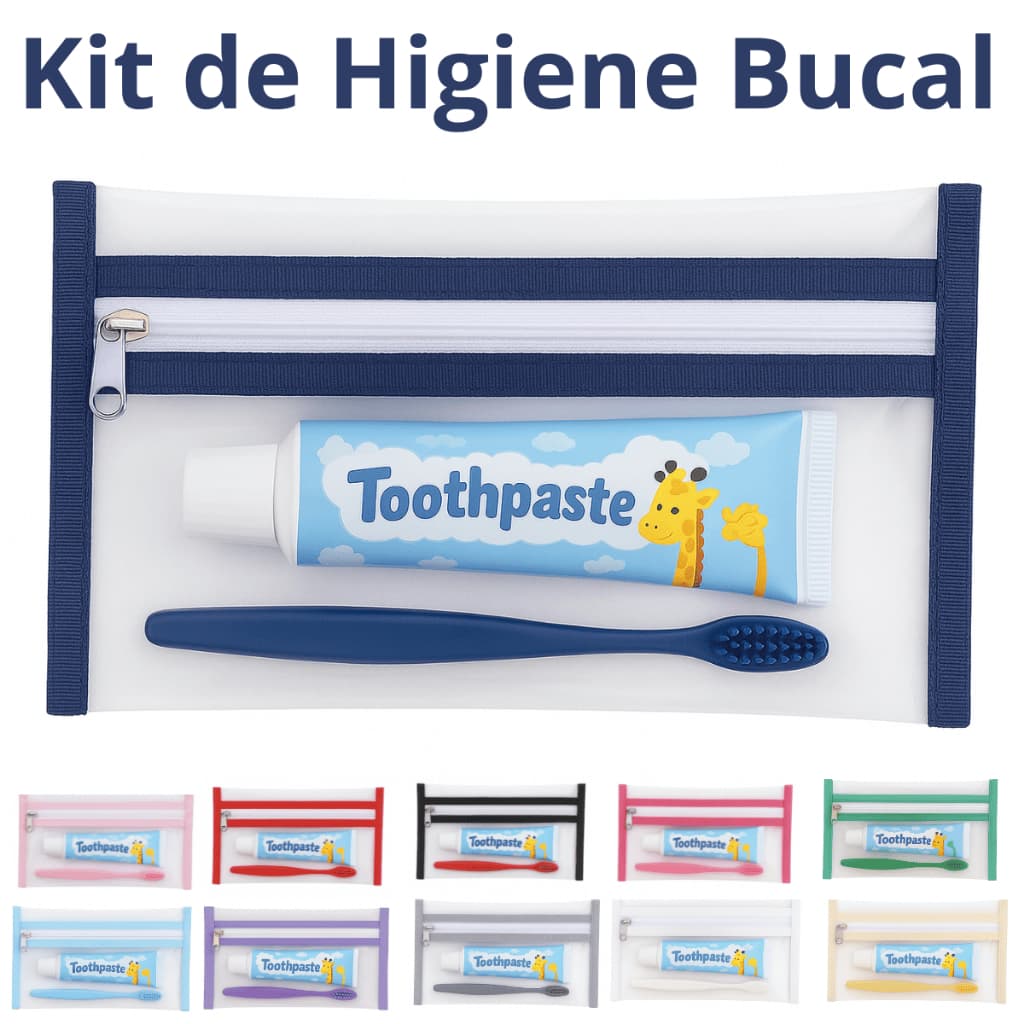 Saquinho Plástico Transparente com Zíper–Kit Organizador de Higiene Infantil ou Adulto