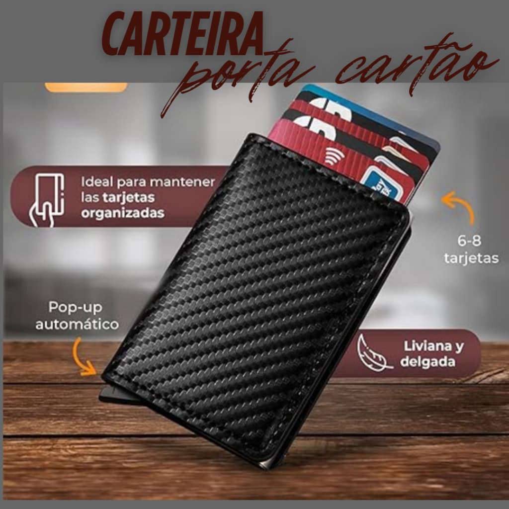 Carteira Porta Cartao Masculino Antifurto Protecao Rfid Feminino Couro Ecológico Masculina