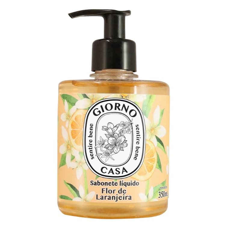 Sabonete Líquido Para as Mãos, Flor de Laranjeira, Giorno Casa, 350 ml
