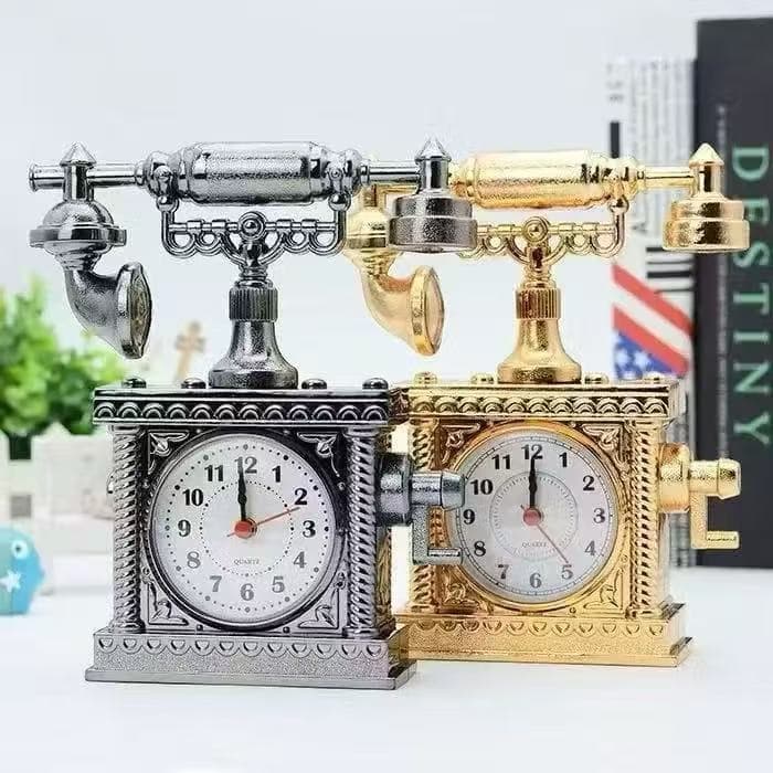 Relógio de Mesa Vintage Carro Antigo Guitarra Telefone – Despertador Retrô Decorativo Criativo