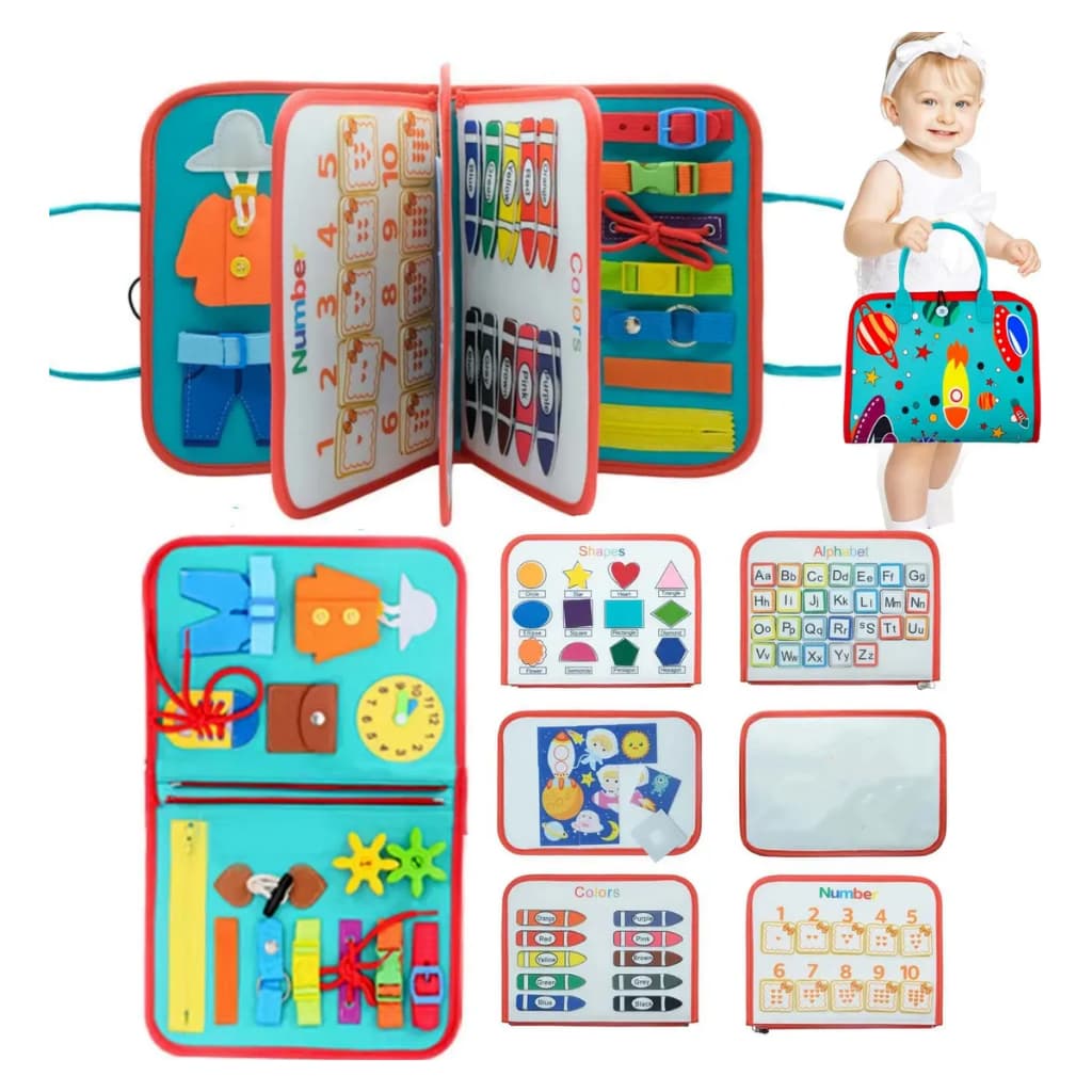 Montessori Busy Board Para Crianças-Brinquedos Sensoriais De Habilidades Básicas A Vida Com Botão De Zíper De Fivela