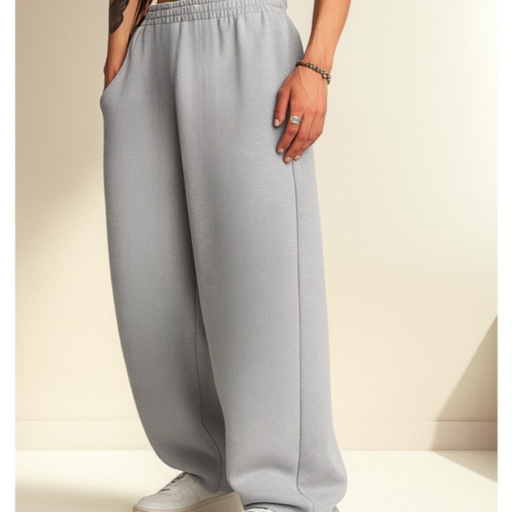 Calça Unissex Baggy de Moletom Cargo Streetwear Exclusiva clean HipHop premium Wide Leg Confortável Básica Lisa neutra