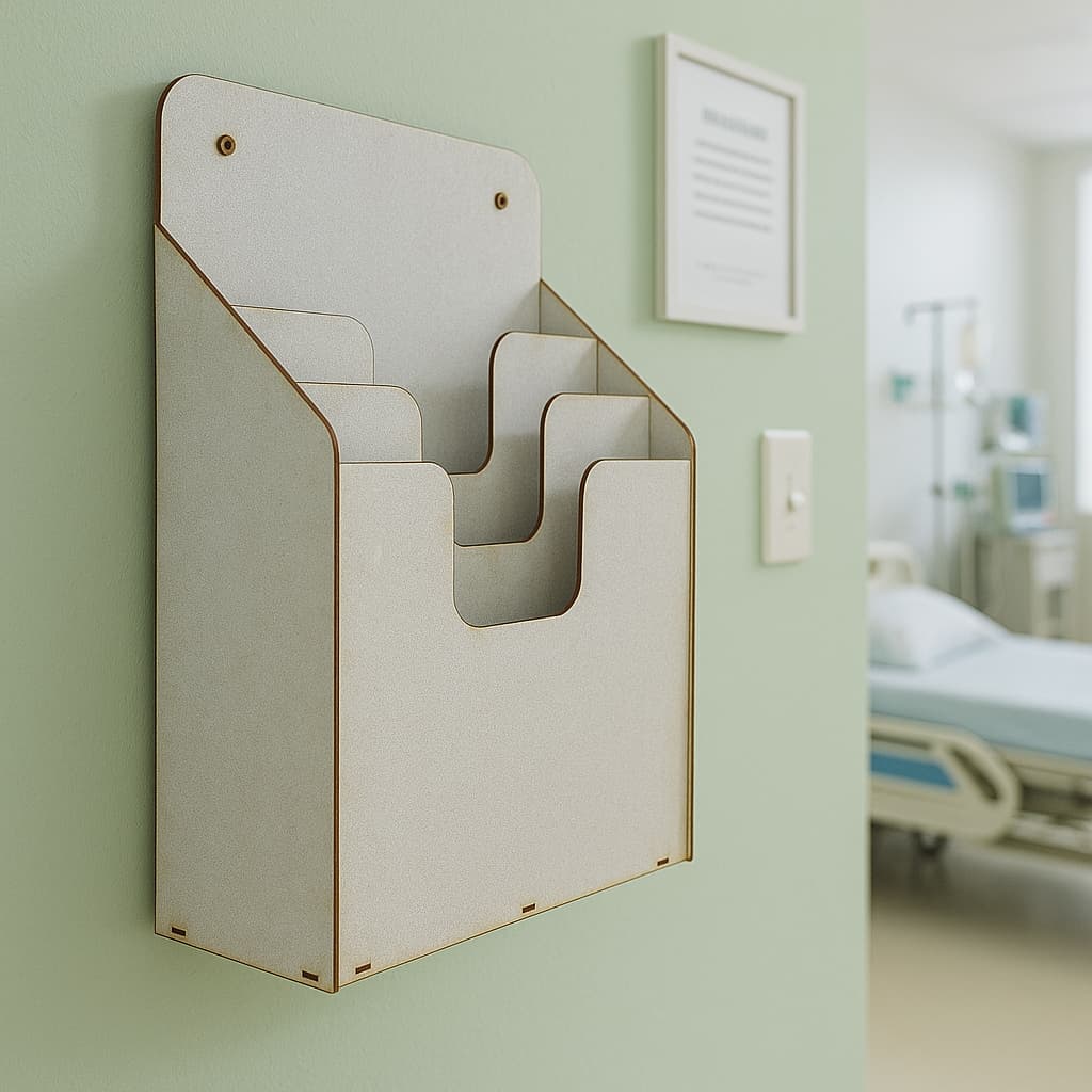 Porta Prontuario e Documentos A4/ organizador para folhas sulfite A4 Com 3 Baias Em Mdf