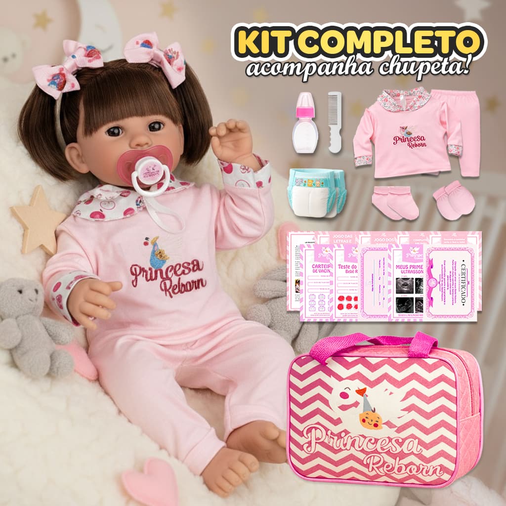 Boneca Bebê Reborn Silicone Real + Itens Bolsa Maternidade Promoção!