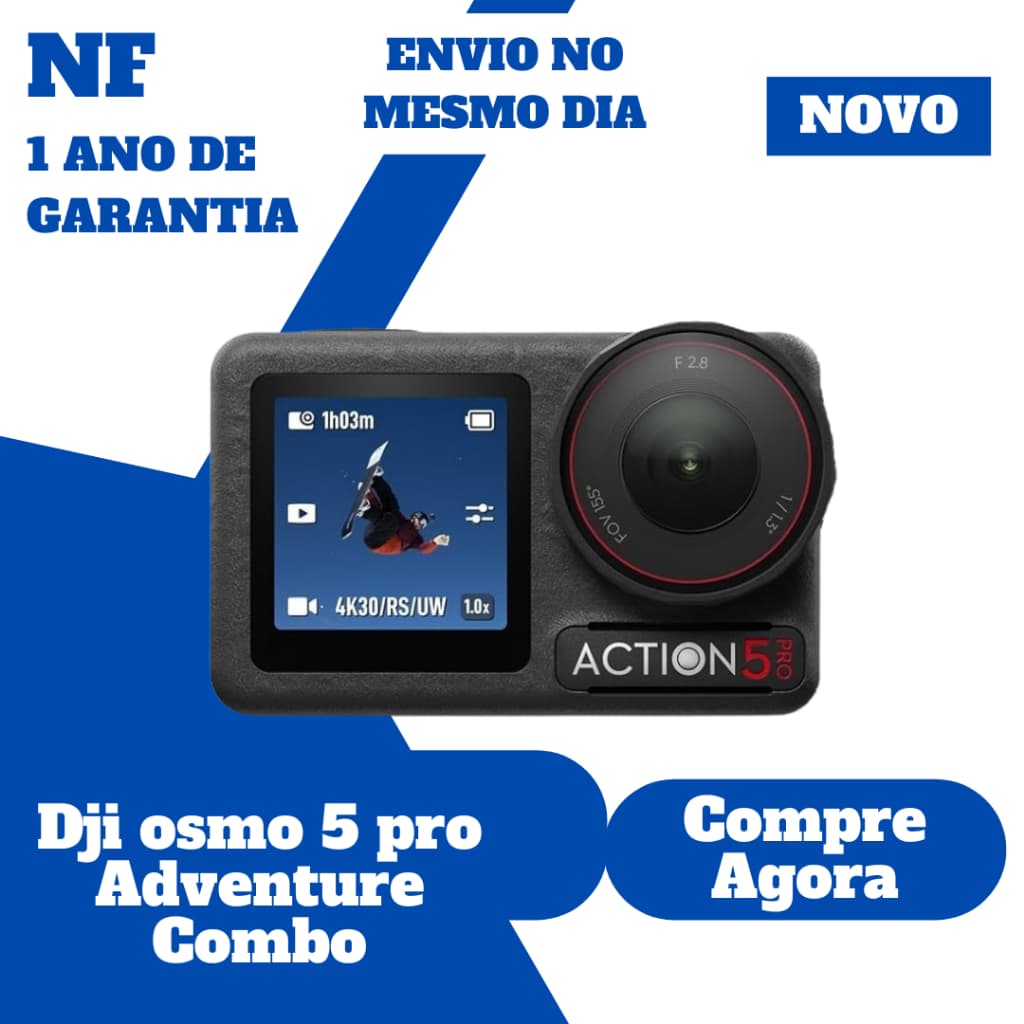 DJI Osmo Action 5 Pro Adventure Combo • Novo Original Lacrado NF  1 Ano Garantia