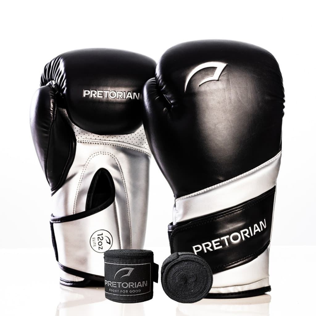 Luva de Boxe Muay Thai/kickboxing Elite Pretorian + 2 Bandagens Elástica 3,5M Para Treinos Ultra Profissionais