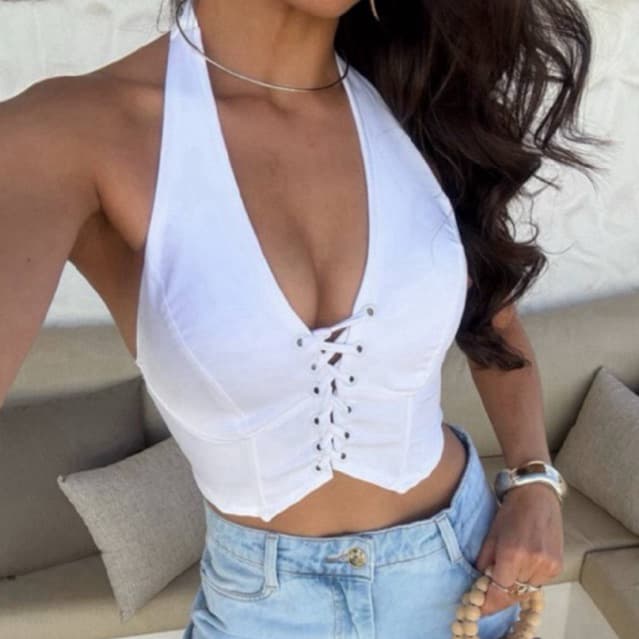 cropped corselete feminino alfaiataria com amarração frontal cores candy verão europeu tendência 2025 chic corset