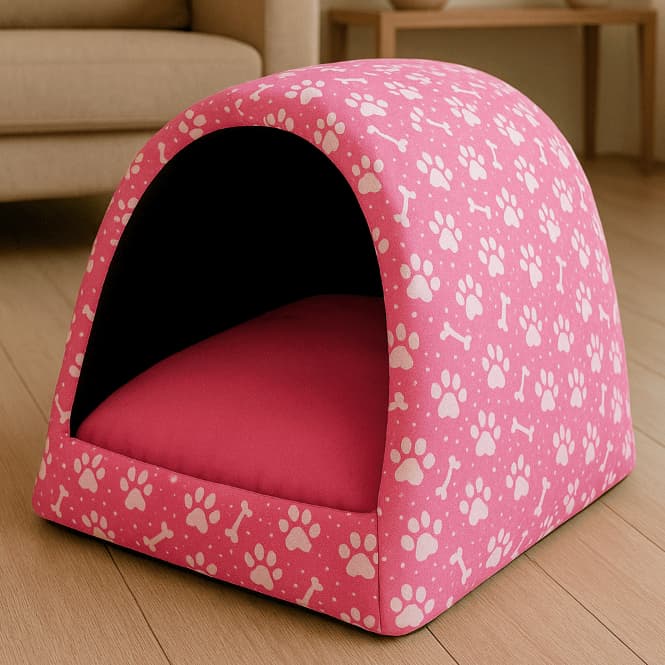 Cama para Cachorro e Gato pet casinha toca iglu no tecido oxford  P a G