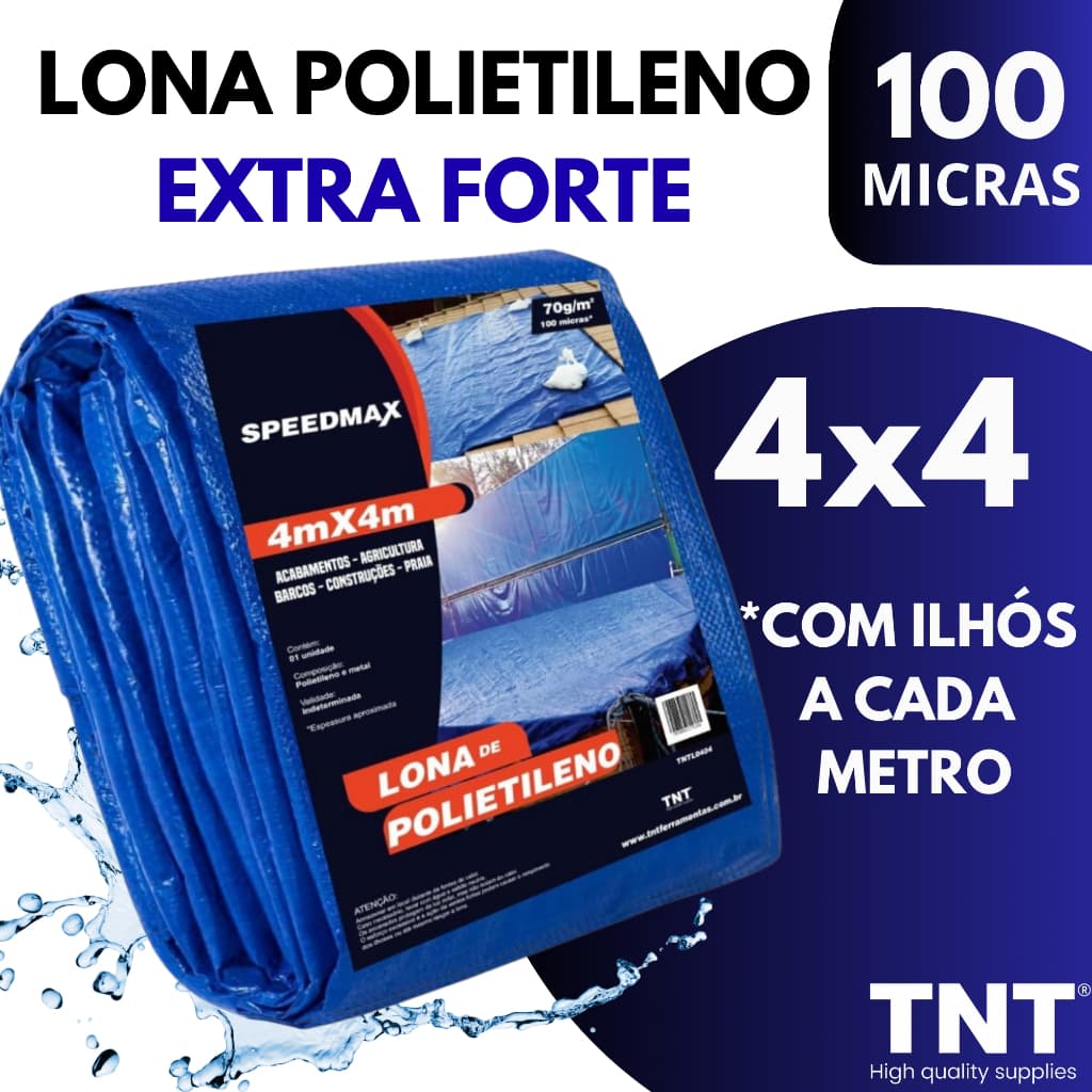 Lona 4x4 Mt Azul Plastica Impermeavel Festa Telhado Multiuso TNT