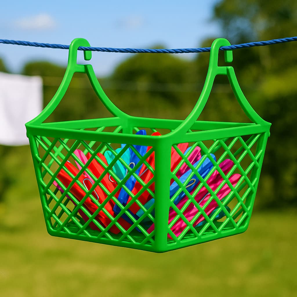 Kit Cesto Para Pregadores De Roupa 1 a 4 Unidades Com Gancho Flexível Organizador De Varal Sortido