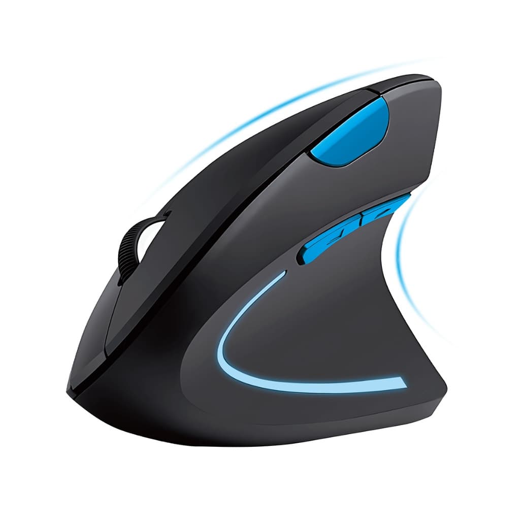 Mouse Ergonômico 2.4GHz sem Fio Vertical, 6 Botões RGB, 2400 DPI KNUP KP-MU025