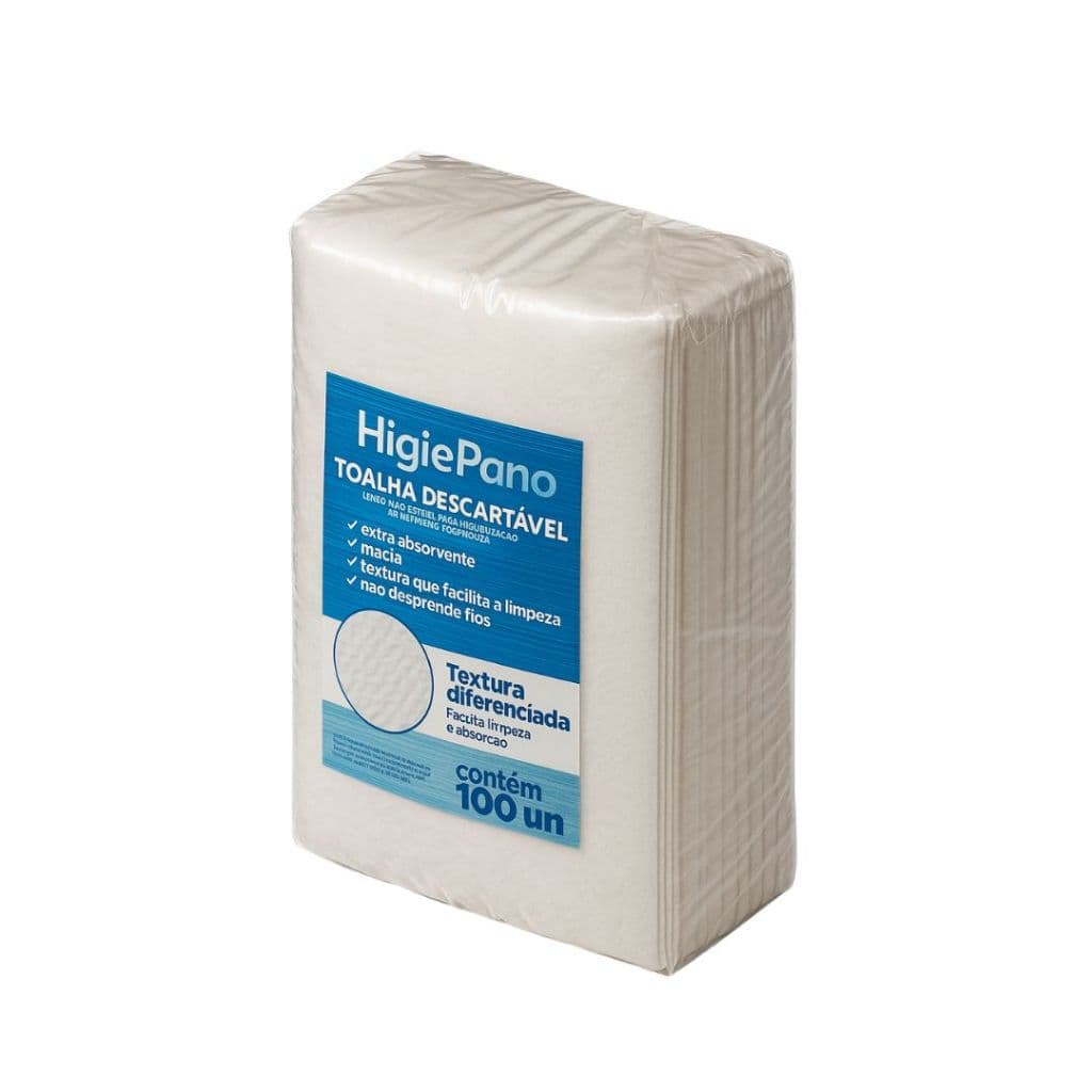 100Un Lenço Multiuso Toalha para Banho e Limpeza Higiepano