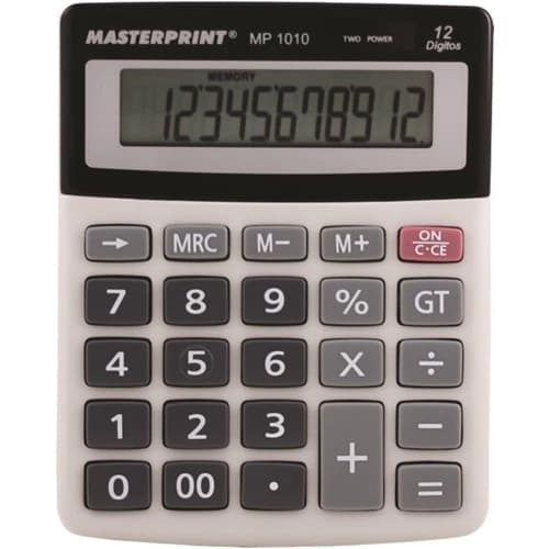 Calculadora Eletrônica 12 Dígitos C/ Carregamento Solar MP1010