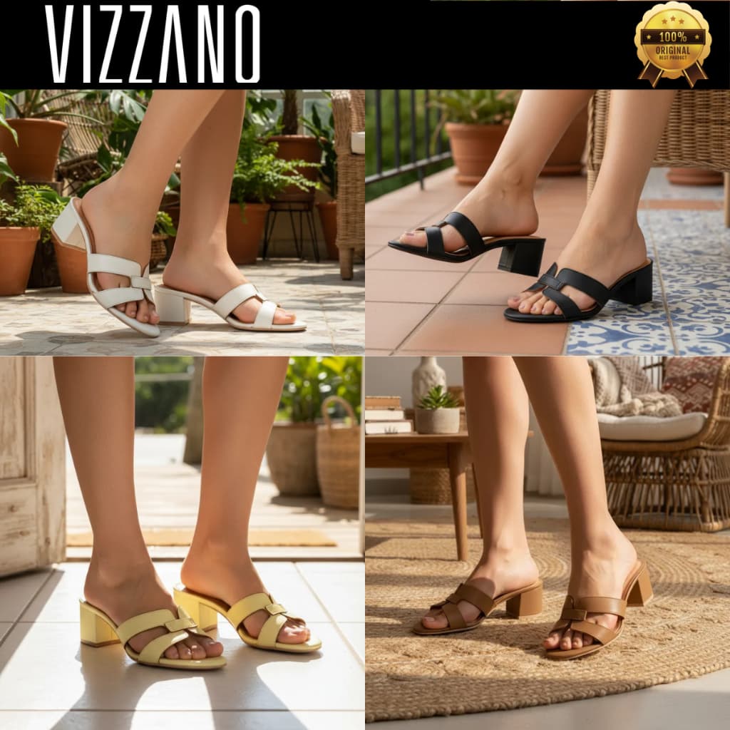 Tamanco H Sandália Feminina Vizzano Salto Grosso Original